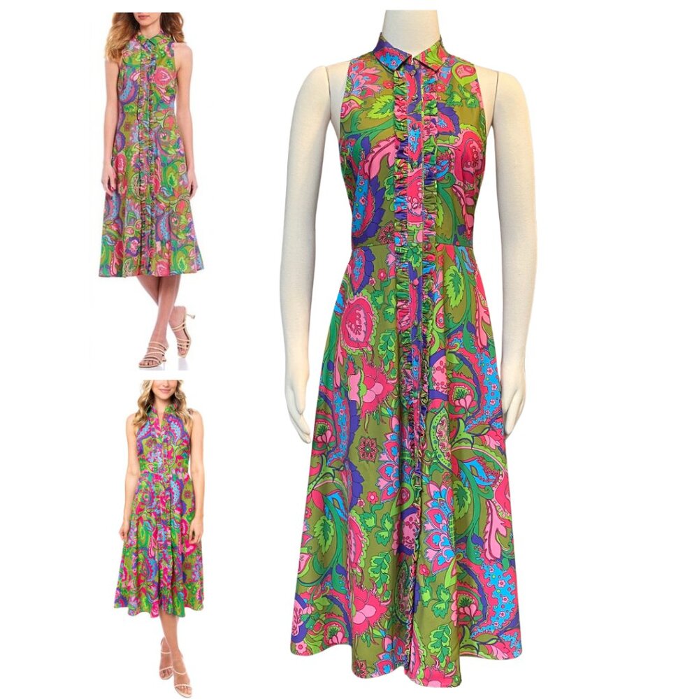 Julie Brown Avila Pastille Sleeveless Midi Dress - Wm Size 4, NWT